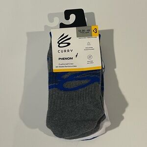 Phenom Cushioned Crew Socks - Gray, Blue, White Youth Boys
